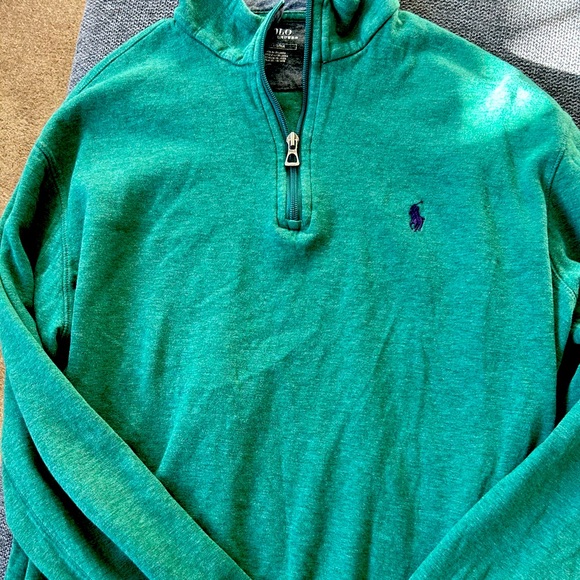 Polo Ralph Lauren Men’s 1/4 zip luxury jersey one sleeve shirt size Medium - Picture 1 of 3